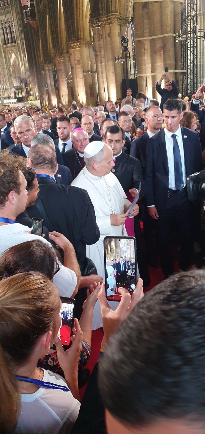 Photo de la visite du Pape Léon XIV à Metz septembre 2026