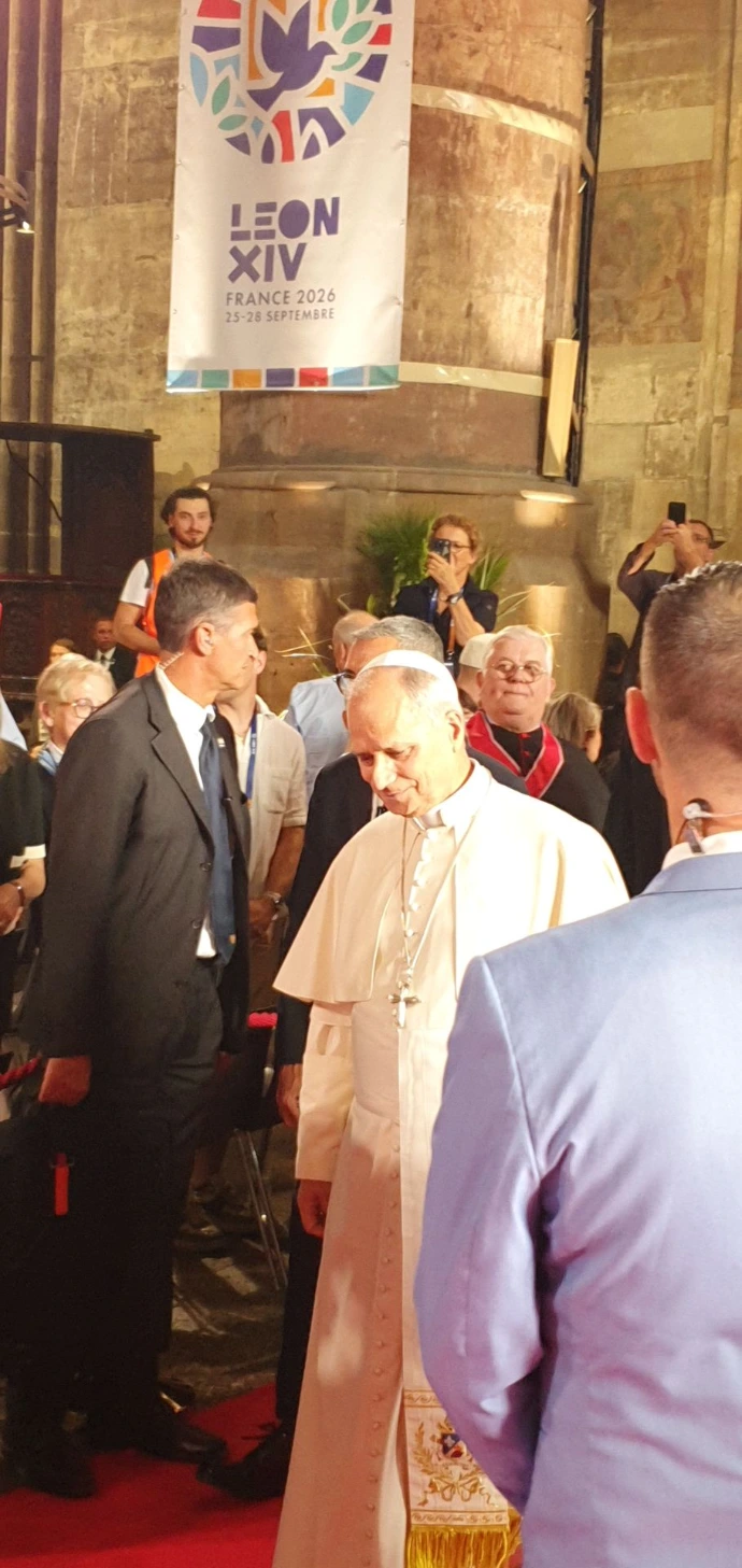 Photo de la visite du Pape Léon XIV à Metz septembre 2026